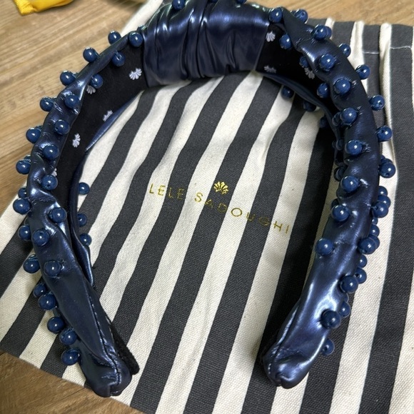 Lele Sadoughi Headband with blue beads